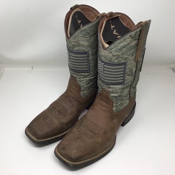 Ariat Mens Sport Patriot Western Boot Distressed Brown Sage Camo Size 10.5 main image 5
